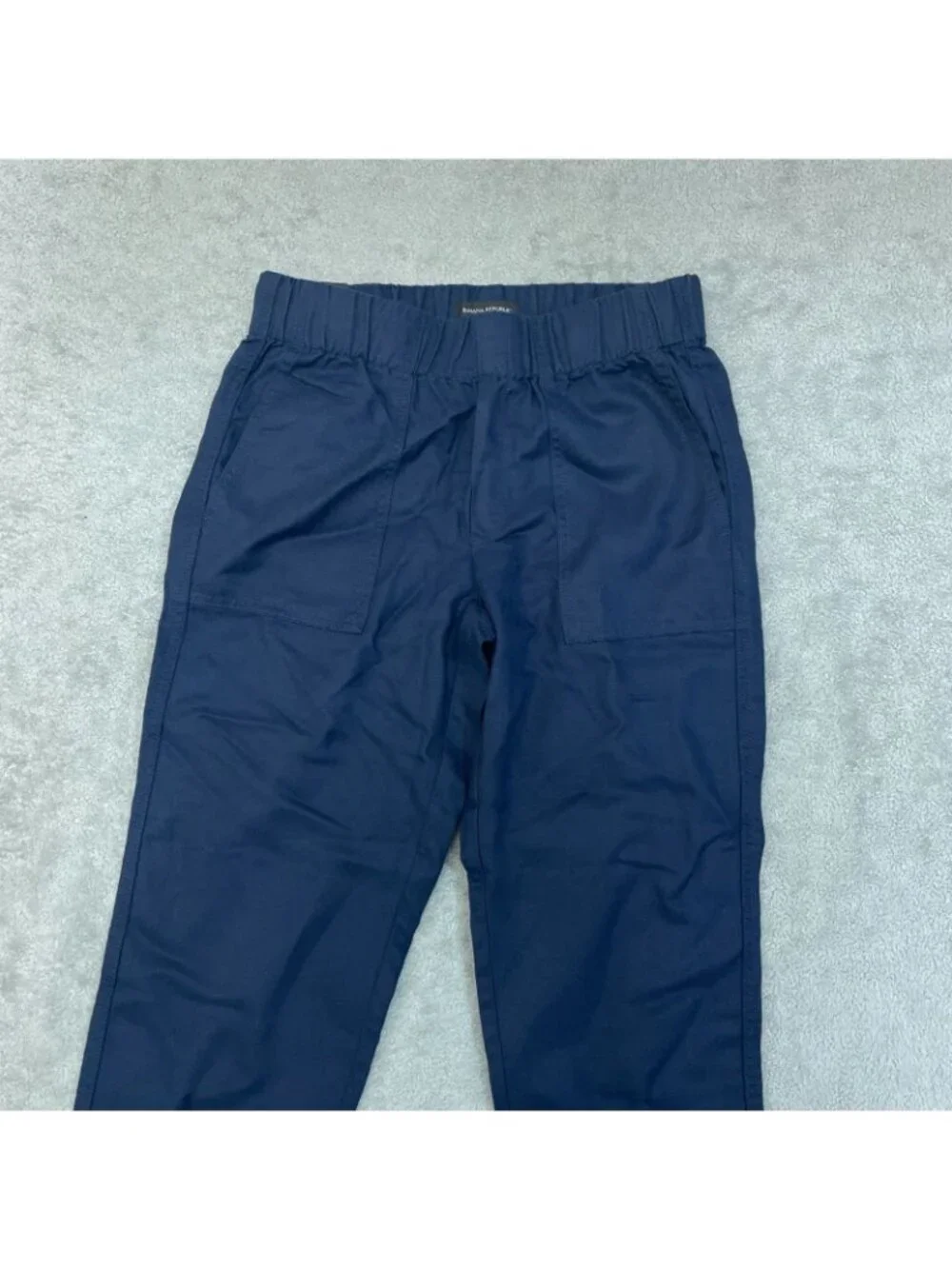 NWT Banana Republic Women's XS Tapered Crop Pants Navy Lyocell Linen Cotton
